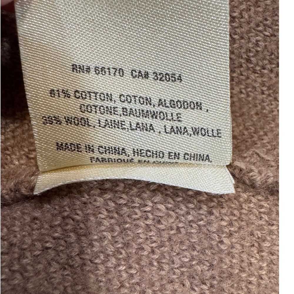 Anthropologie Moth Camel Brown Cotton Wool Wrap Cardigan Sweater Coat XS - Picture 8 of 8
